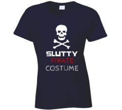 Slutty Pirate Costume Funny Female Halloween Ladies T Shirt 38427099