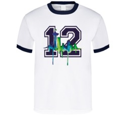 12 Seatle Skyline Seattle Football Seahawks Cool Sports Nfl Graphic Fan T Shirt 38460281
