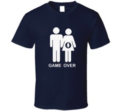 Pregnancy Funny Couples Game Over Adul Humour Graphic Fan T Shirt 38503153