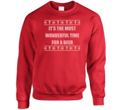 It's The Most Wonderful Time For A Beer Funny Ugly Christmas Sweater Crewneck Sweatshirt 38503167