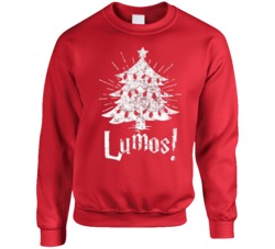 Lumos Funny Ugly Christmas Sweater Harry Potter Christmas Tree Fan Sweater Crewneck Sweatshirt 38503169