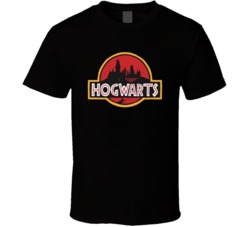 Hogwarts Jurassic Park Logo Parody Harry Potter Movie Fan T Shirt 38510905