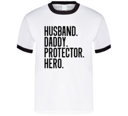 Husband Daddy Protector Hero Fathers Day Grandpa T Shirt 38949153