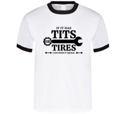 If It Has Tits Or Tired I Can Make It Squeal Funny Adult Humor Boobs Graphic Fan T Shirt 39015131