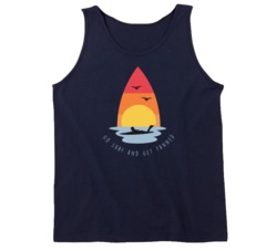 Go Surf And Get Tanned Surfing Surf Board Ocean Swimming Vacation Summer Surfing Graphic Tanktop 39049198