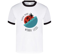 Beach More Worry Less Surf Board Vacation Beach Summer Graphic T Shirt 39049204