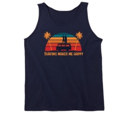 Surfing Makes Me Happy Surfing Surf Board Ocean Swimming Vacation Summer Surfing Graphic Tanktop 39049207