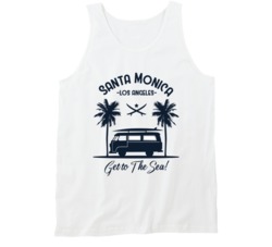 Santa Monica Get To The Sea Surfing Surf Board Ocean Swimming Vacation Summer Surfing Graphic Tanktop 39049235