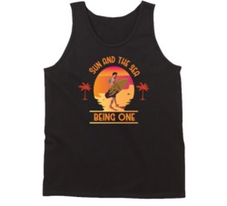 Sun And The Sea Being One Surfing Surf Board Ocean Swimming Vacation Summer Surfing Graphic Tanktop 39049240