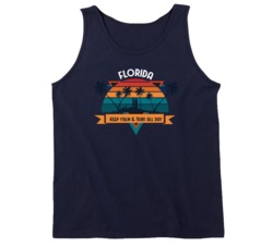 Florida Keep Calm And Surf All Day Surfing Surf Board Ocean Swimming Vacation Summer Surfing Graphic Tanktop 39049242