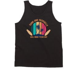 Sand And Seashells Will Make Your Day Surfing Surf Board Ocean Swimming Vacation Summer Surfing Graphic Tanktop 39049244