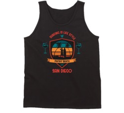 Surfing Is Life Style San Diego Usa Surfing Surf Board Ocean Swimming Vacation Summer Surfing Graphic Tanktop 39049246