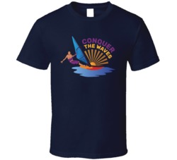 Conquer The Waves Surf Board Vacation Beach Summer Graphic T Shirt 39049247