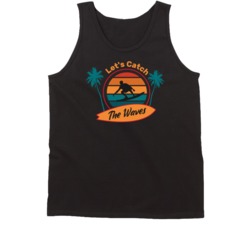 Let's Catch The Waves Surfing Surf Board Ocean Swimming Vacation Summer Surfing Graphic Tanktop 39049254