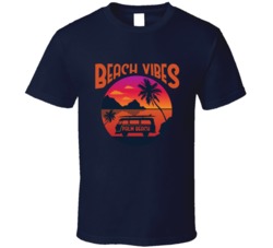 Beach Vibes Palm Beach California America Surf Board Vacation Beach Summer Graphic T Shirt 39049256