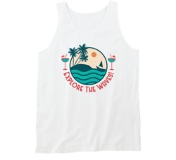 Explore The Waves Surfing Surf Board Ocean Swimming Vacation Summer Surfing Graphic Tanktop 39049262