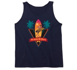 No Wave No Charm Surfing Surf Board Ocean Swimming Vacation Summer Surfing Graphic Tanktop 39049280