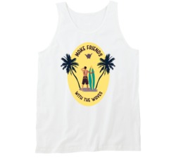 Make Friends With The Waves Surfing Surf Board Ocean Swimming Vacation Summer Surfing Graphic Tanktop 39049284