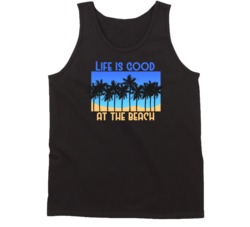 Life Is Good At The Beach Surfing Surf Board Ocean Swimming Vacation Summer Surfing Graphic Tanktop 39049286