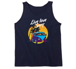 Live Love Surf Surfing Surf Board Ocean Swimming Vacation Summer Surfing Graphic Tanktop 39049290