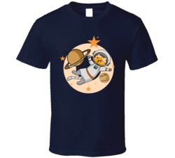 Astronaut Cat Saturn Stars Sun Cool Funny Animal Space Cartoon Animal Lover Fan T Shirt 39049318