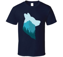 Wolf Logo Camping Outdoors Cool Mountains Trees Rockies Graphic T Shirt 39084019