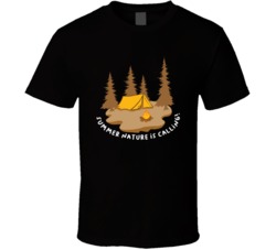 Summer Nature Is Calling Camping Outdoors Cool Mountains Trees Rockies Graphic T Shirt 39084024