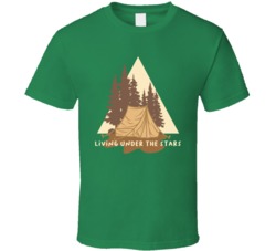 Living Under The Stars Camping Outdoors Cool Mountains Trees Rockies Graphic T Shirt 39084040