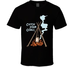 Catch Your Goals Campfire Cottage Camping Outdoors Cool Mountains Trees Rockies Graphic T Shirt 39084041