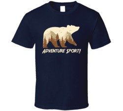 Adventure Sport Grizzly Bear Camping Outdoors Cool Mountains Trees Rockies Graphic T Shirt 39084043