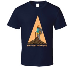 Hike Is My Second Life Camping Outdoors Cool Mountains Trees Rockies Graphic T Shirt 39084055
