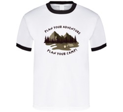 Plan Your Adventure Plan Your Camping Camping Outdoors Cool Mountains Trees Rockies Graphic T Shirt 39084056