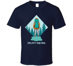 Enjoy Hiking Cottage Camping Outdoors Cool Mountains Trees Rockies Graphic T Shirt 39084058