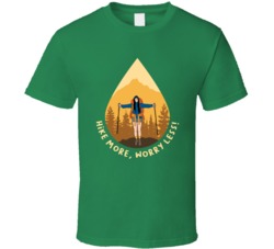 Hike More Worry Less Camping Outdoors Cool Mountains Trees Rockies Graphic T Shirt 39084067