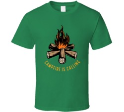 Campfire Is Calling Cottage Camping Outdoors Cool Mountains Trees Rockies Graphic T Shirt 39084068