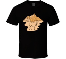 Moutain Elk Deer Logo Camping Outdoors Cool Mountains Trees Rockies Graphic T Shirt 39084070