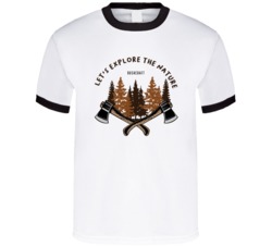Let's Explore The Nature Camping Outdoors Cool Mountains Trees Rockies Graphic T Shirt 39084071