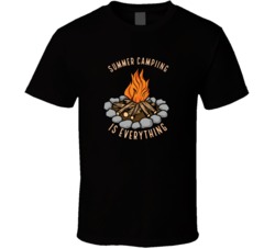 Summer Camping Is Everything Camping Outdoors Cool Mountains Trees Rockies Graphic T Shirt 39084077