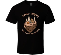 Summer Camping Can Never Go Wrong Camping Outdoors Cool Mountains Trees Rockies Graphic T Shirt 39084079