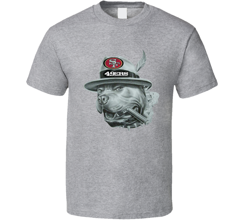 San Francisco 49ers Pitbull Smoking Cigar Fan T Shirt