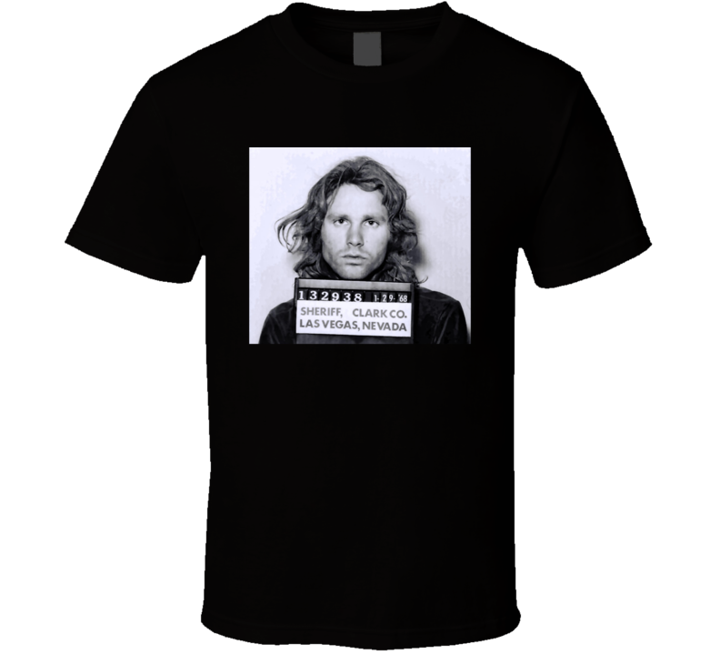 Jim Morrison Funny Celebrity Mugshot Graphic T Shirt