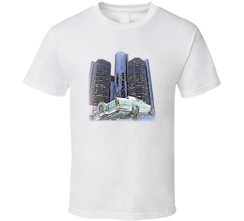 Cadillac 3 Wheel and Ren Cen T Shirt Cadillac 3 Wheel and Ren Cen T Shirt