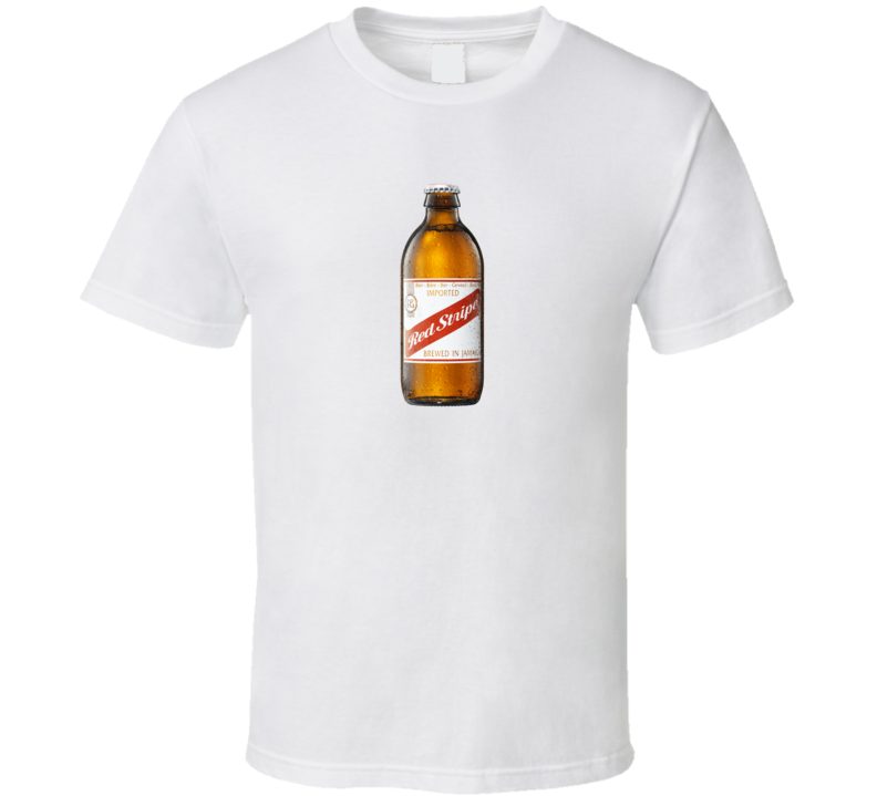 Red Stripe Stubby Bottle Jamacian Beer T Shirt