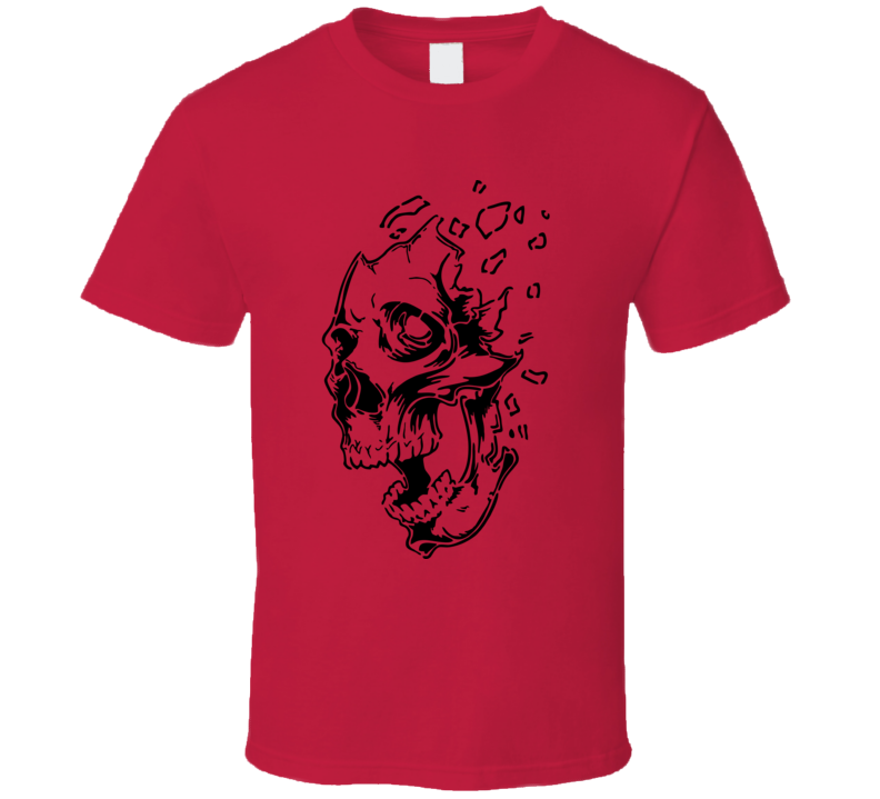 Skull Breaking Scary Halloween Bone  T Shirt