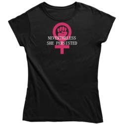 Nevertheless She Persisted Womens Rights Elizabeth Warren Letlizspeak Ladies T Shirt 36570231