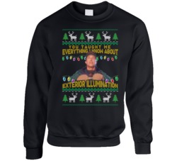 Exterior Illumination Clark Christmas Vacation Ugly Knit Crewneck Sweatshirt 37099982