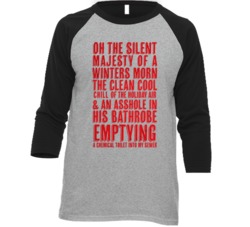 Winters Morn Bathrobe Christmas Vacation Baseball Raglan T Shirt 37106266