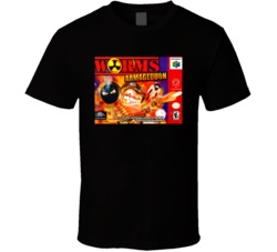 Worms Armageddon N64 Nintendo 64 Retro Video Game T Shirt 37461707
