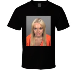 Lindsay Lohan Mugshot Actress Fan T Shirt 37772921