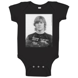 Kurt Cobain Retro Celebrity Mugshot Baby One Piece 37772942